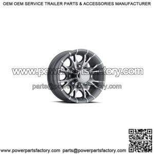 15" Aluminum Gray Machined Spoke 6-Lug Trailer Wheel (6" Width)