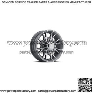 16" Aluminum Gray Machined Spoke 6-Lug Trailer Wheel (6" Width)