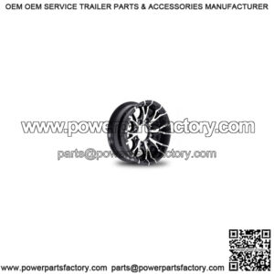 16" Aluminum Black Machined Spoke 8-Lug Trailer Wheel (6" Width)