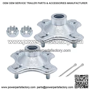 2 Pcs Rear Axle Wheel Hub w/Nut For 07-2013 Honda TRX420 FE TRX420FM Rancher 420