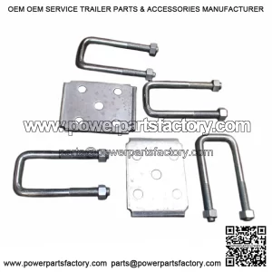 Leaf Spring U-Bolt Kit 2" Square Head 9/16" Diameter for Boat Trailer Axles