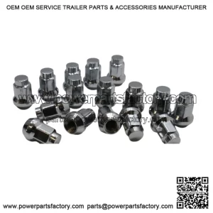 Chrome tapered wheel nut M10x1.25, 14mm hex, 28mm length for alurims (13271)