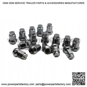 Chrome tapered wheel nuts 3/8-24 thread, 14mm hex (13272)