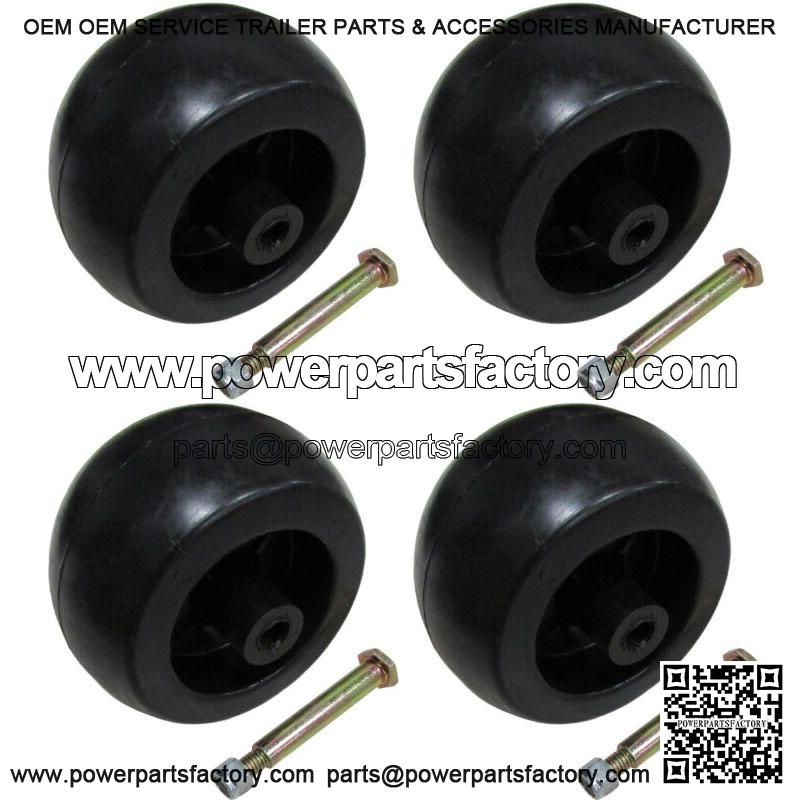 4 Deck Wheels+Kits For Craftsman 133957 193406 174873 MTD 734-3058