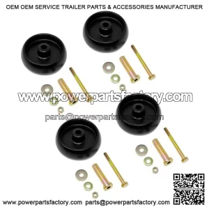 (4) Mower Plastic Deck Wheels For John Deere G100 L100 L105 L107 L110 L120 L130