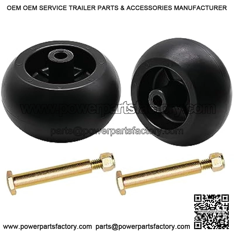 Mower Deck Wheels 133957 532133957 Replace for AYP Husqvarna 532174873 589527301, MTD 174873 734-3058, Cub Cadet 753-04856A Lawn Tractors and Zero Turn Mowers Deck with Bolts & Nuts - 2 Pack