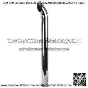 48" Curved Chrome Exhaust Pipe Stack Slotted 3-3/4" ID Fits John Deere ZNL89375C