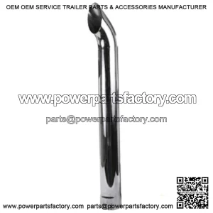 ZNL89485C Universal Curved Slotted Chrome Exhaust Stack 48" Long 5" ID