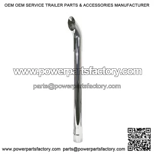 48" Chrome Exhaust Stack Curved 3-1/2" ID Fits John Deere