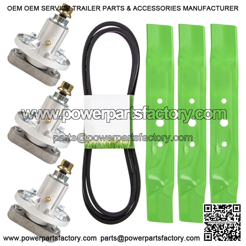 Blade Spindle Screw Belt Kit for Combo Set 48 Inch Deck John Deere L120 L130