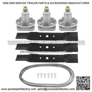 Deck Spindle Blade Belt Kit Fits John Deere L120 L130 GY20785 GY20050