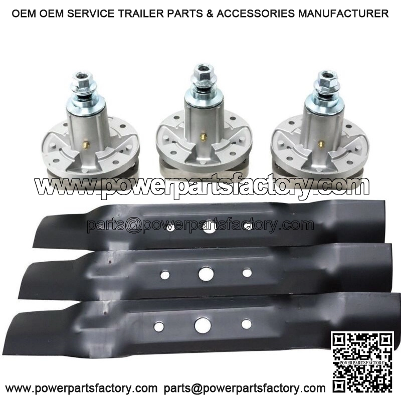 3 BLADES 3 SPINDLES SET 48" DECK FITS JOHN DEERE L130 L120 GY20785 GX20250 - Image 2