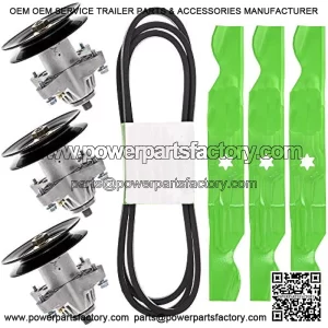 Spindle Belt Blade Kit for MTD Cub Cadet LT1050 i1050 LGT1050 SLT1550 Troy Bilt TB2450 50 inch Deck