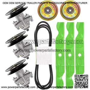 Spindle Blade Belt Screw Idler Deck Rebuild Kit for Cub Cadet MTD Troy Bilt LGT1050 i1050 SLT1550 50 inch Deck