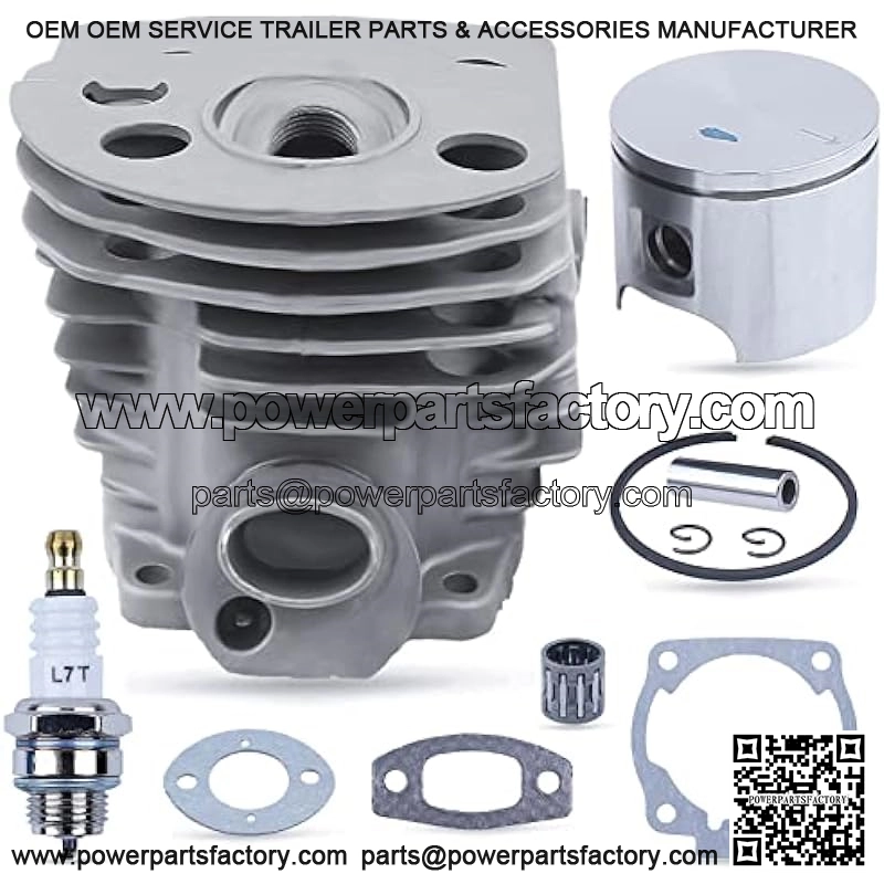 46mm Nikasil Cylinder Piston Kit for Husqvarna 51 55 Rancher Chainsaw, 46mm Piston Cylinder Assembly + Piston Kit + Needle Bearing + Spark Plug + Gasket Replacement