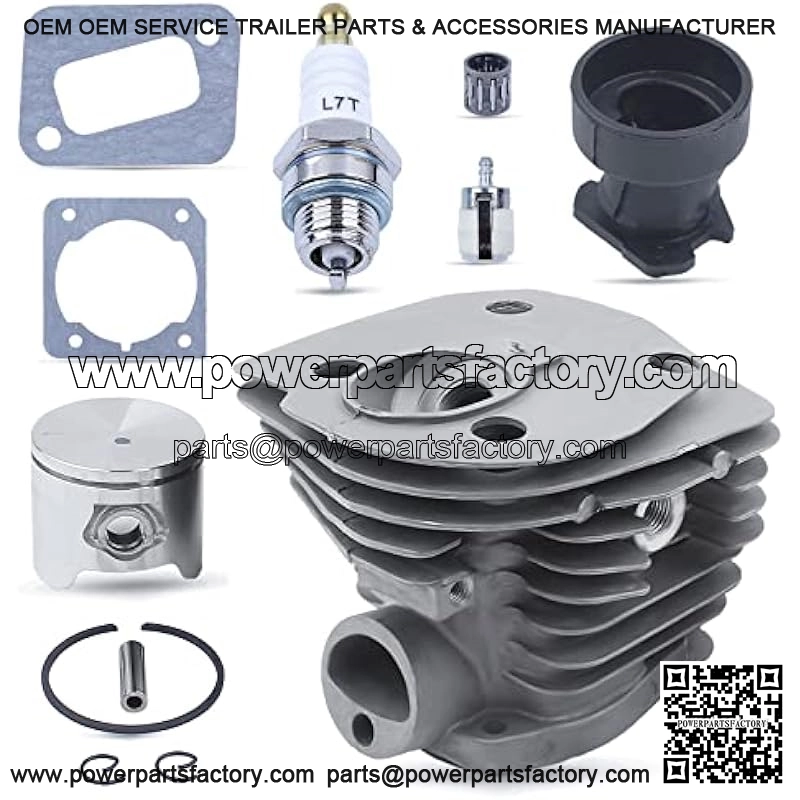 44MM Nikasil Plated Chainsaw Cylinder Piston Gasket Replacement Parts Kit for Husqvarna 351 353 346XP with Intake Manifold Needle Bearing Spark Plug