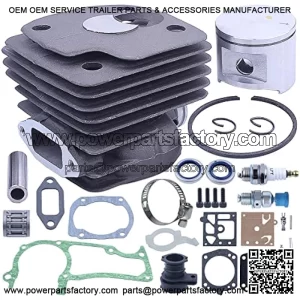 52mm Cylinder Piston For Husqvarna 372 372XP 371 365 362 Intake Manifold Gasket , Cylinder Piston Kit , Intake Manifold with Clamp , Piston Bearing , Spark Plug , Decompression Valve