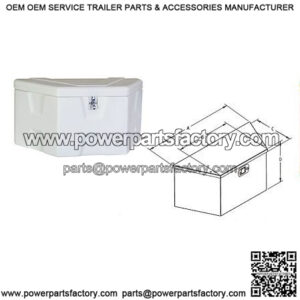 Polymer A-Frame Trailer Tongue Toolbox (White) 36" x 18" x 19"