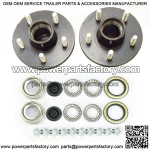 2 Trailer Idler Hub Kits 5 on 4.5 for 2000 lbs Axle 1-1/16" Bearings