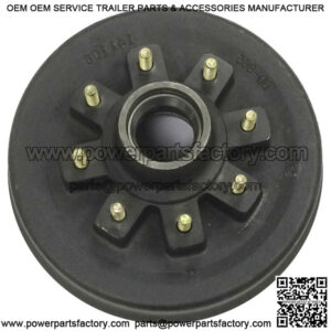 12" X 2" trailer brake Drum 8 on 6.5" BC for 7000 lbs axle 22004