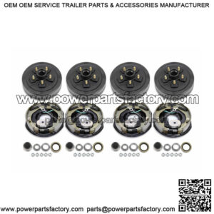 2 Sets Trailer Hub Drum Kits 5 on 4.5" BC Electric Brakes for 3500lb Axle
