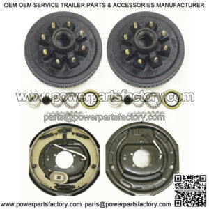 HD 8 on 6.5" Trailer Hub Drum Kits 9/16" Studs +12"x2" Brakes f 7K-8K axle