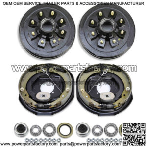 Trailer 8 on 6.5" BC Hub Drum Kit & 12"x2" Electric Brakes for 7K-8K Axle