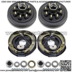 Trailer Hub Drum Kits 8 on 6.5" B.C. Electric Brakes for 7000 Lbs Axle