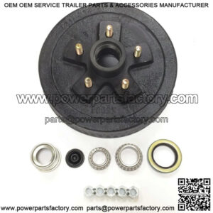One 10" X 2-1/4" Trailer Brake Hub Drum Kit 5 on 4.5" for 3500 lbs axle - 22001K