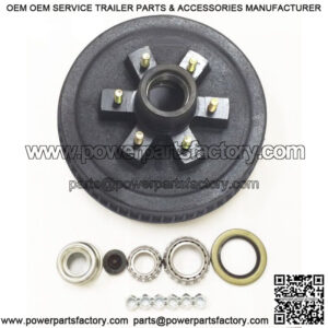 One 12"X2" Trailer Brake Hub Drum Kit 6 on 5.5" for 5200 - 6000 lbs axle -22003K