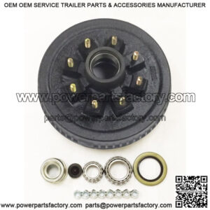 One 12"X2" Trailer Brake Hub Drum Kit 8 on 6.5" BC for 7000 lbs axle - 22004K