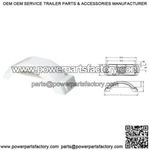 White Plastic Fender for 8" to 12" Wheels (Step Top)