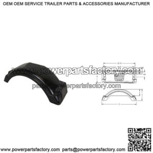 Black Plastic Fender for 8" to 12" Wheels (Step Top)