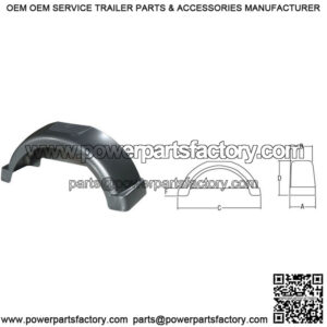 Silver Plastic Fender for 14" Wheels (Step Top)