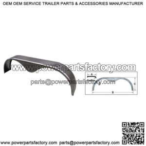 Steel Tandem Teardrop Fender, 15" Wheels