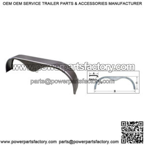 Steel Tandem Teardrop Fender, 16" Wheels