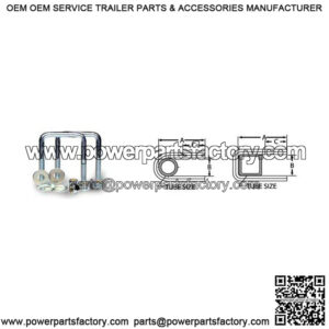 1/2" Square U-Bolt (1-Pair), 2-1/8" x 4"