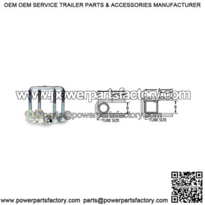 1/2" Square U-Bolt (1-Pair), 3-1/8" x 4"