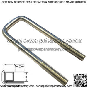 1/2" Square U-Bolt, 1-7/8" x 6-1/2"