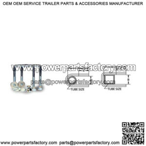 3/8" Square U-Bolt (1-Pair), 2-1/8" x 4"