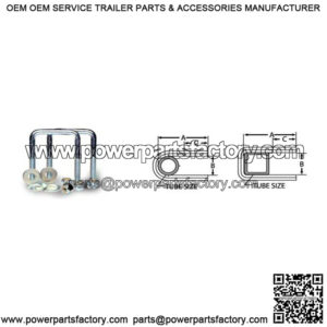 3/8" Square U-Bolt (1-Pair), 3-1/8" x 3"