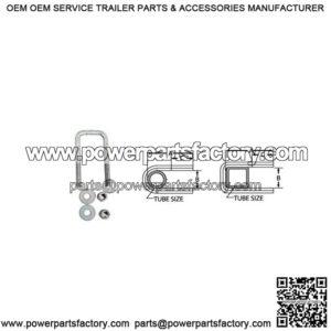 7/16" Square U-Bolt, 4-1/16" x 2-13/16"