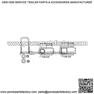 1/2" Square U-Bolt, 1-9/16" x 4-1/16"