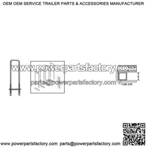 5/8" Square U-Bolt 3.63" x 13.437" (Kit of 4)