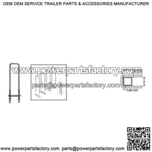 5/8" Square U-Bolt 3.63" x 23.437" (Kit of 4)