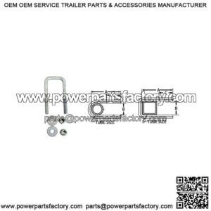 3/8" Galvanized Square U-Bolt,  1-5/8" x 3-9/16"