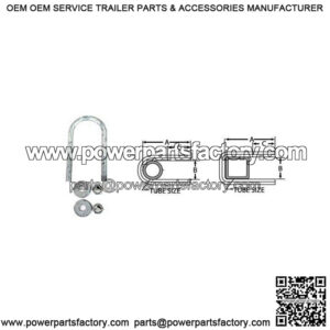 3/8" Galvanized Round U-Bolt,  1-3/4" x 4-13/16"