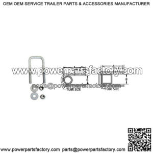 1/2" Galvanized Square U-Bolt, 1-9/16" x 4-1/16"