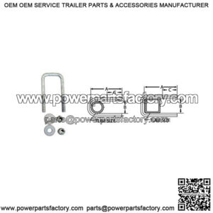 1/2" Galvanized Square U-Bolt,  3-1/16" x 3-13/16"