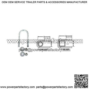 1/2" Galvanized Round U-Bolt,  3-1/16" x 6-11/16"